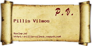 Pillis Vilmos névjegykártya